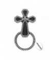 MANZHEN Classic Black Malta Cross Magnetic Eyeglass Holder for Shirt with Crystals - C112J480BF9