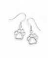 Animal Paw Print Earrings Cut Out Design Cat Dog Sterling Silver - C811DSKNMZB