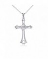 925 Sterling Silver Irish Celtic Cross Pendant Necklace- 18inches - CR12LZZRW3X