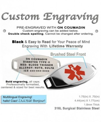 MyIDDr Pre Engraved Customizable Coumadin Bracelet