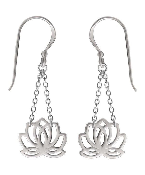 Boma Sterling Silver Lotus Blossom Flower Chain Earrings - CZ11769D967