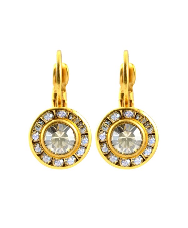 Liz Palacios Gold Plated Swarovski Crystal Round Drop Earrings - CP126Y5VTWJ