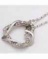 Focus Jewel Double Heart Intertwining Rhinestones in Women's Chain Necklaces