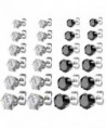 Aprilsky Assorted Stainless Zirconia Earrings - 3.Cz Color : White & Black Assorted - CU1249Q1GZ5