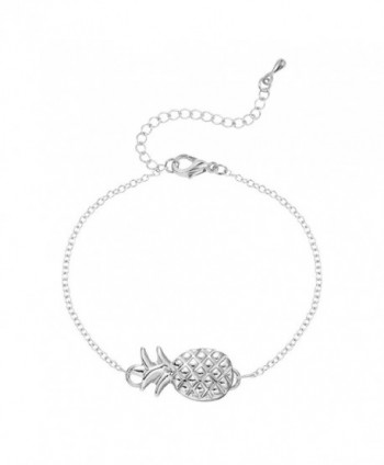 Cute Bracelet for Women Silver Adjustable Pineapple Bracelet Fashion Jewelry Bangle Bridesmaid - CS12N77L0QD