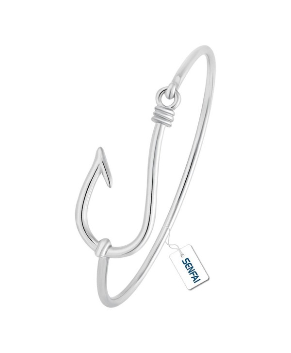 SENFAI Fashion Simple Fish Hook Hook Open Bracelet & Bangle - C612MALMRP4