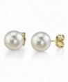 14K Freshwater Cultured Pearl Stud Earrings - AAA Quality - CD11YOXE3NL