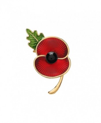 Poppy Brooches Remembrance Sunday Red Flower Rhinestone Badges Banquet Enamel Poppy Lapel Pin - CL187DDDHQL