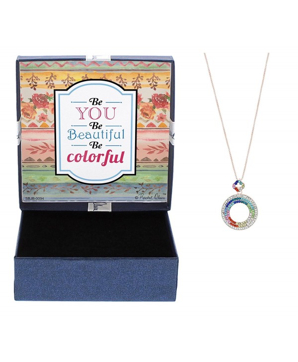 Rainbow Empowerment Rose Gold-Tone Be You Be Beautiful Be Colorful BFF Necklace Jewelry Box - CP12NGHMKS3