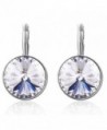 SBLING Rhodium Plated Leverback Drop Earrings Made with Swarovski Crystals - CE12KVV5HGB
