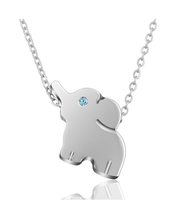 Lucky Elephant Pendant Necklaces Delicate Animal AEONSLOVE Every Day Jewelry for Women - C8186RZACX9