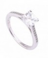 Acefeel Fashion Square Zircon Four-claw White Gold Plated Wedding Engagement Ring R050 - CS120NR9WBJ