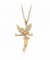 Gold Plated Tinkerbell Swarovski Elements Crystal Pendant Necklace Fashion Jewelry for Women - CG11P77ZY3V