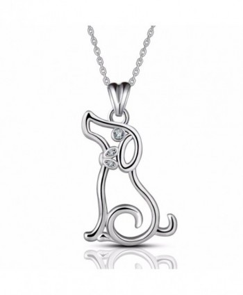 EUDORA 925 Sterling Silver Necklace "Loyal Dog" Pendant Christmas Gift 18" O-ring Chain - CY188NOZRWT