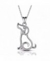 EUDORA 925 Sterling Silver Necklace "Loyal Dog" Pendant Christmas Gift 18" O-ring Chain - CY188NOZRWT