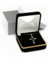 Black Velvet Necklace Pendant Gift Box With Brass Trim - C6111PWL481