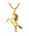 U7 Animal Horse Pendant Stainless Steel Jewelry/18K Gold Plated Little Pony Necklace - CG12DYTG4C3