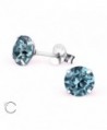 925 Sterling Silver Indian Sapphire Swarovski Crystals Stud Earrings 24393 - CG12DG54QHZ