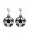 Women Stainless Steel/18K Gold Plated Soccer Ball Earrings - CT12MFUQIBT