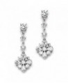 Mariell Cubic Zirconia Dangle Earrings for Wedding- Bridesmaid or Prom - Platinum Plated Bridal Jewelry - C012EJCDE9F