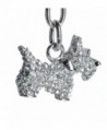 Lilly Rocket Rhinestone Schnauzer Scotty Scottie Terrier Dog Bling Key Chain with Swarovski Crystals - C6119N3CR67