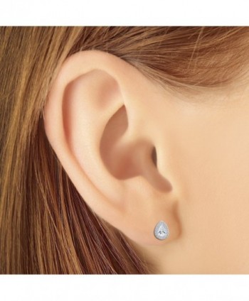 Sterling Silver Teardrop Earrings Zirconia