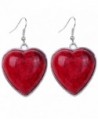 Yazilind Vintage White Heart Resin Dangle Drop Hook Earrings Women Gift - Red - CA11NXHEMV7