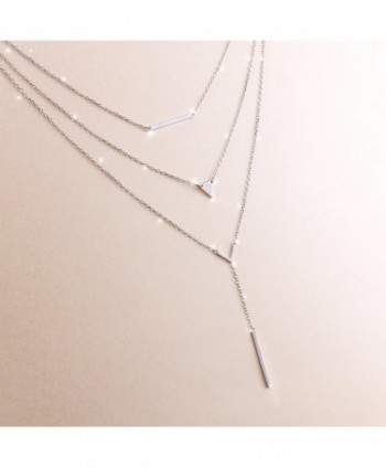 Sterling Silver Multilayer Pendant Necklace in Women's Pendants