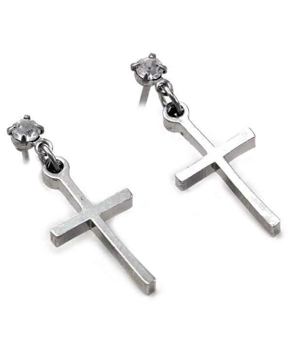 Cute Lovely Christian Cross Stud Post Earrings Fashion Jewelry - CZ11D5OG7X9