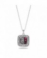 Peace- Love- Style Charm for Stylists Classic Silver Plated Square Crystal Necklace - CQ11MCHWOZZ