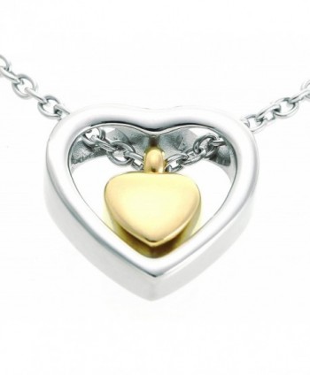 Double Heart Golden Cremation Urn Jewelry Necklace Pendant Funnel Fill Kit- Keepsake Memorial Ashes - CC123ZH674J