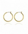 Anne Klein Gold Tone Tube Clip Top Hoop Earrings - CZ11D7QGQW7