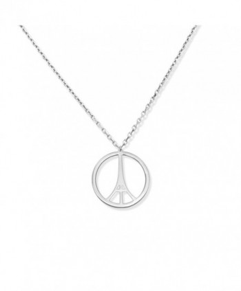 Eiffel Tower Necklace- Peace Necklace- Eiffel Pendant- 925 Sterling Silver - CG129DYW3RX