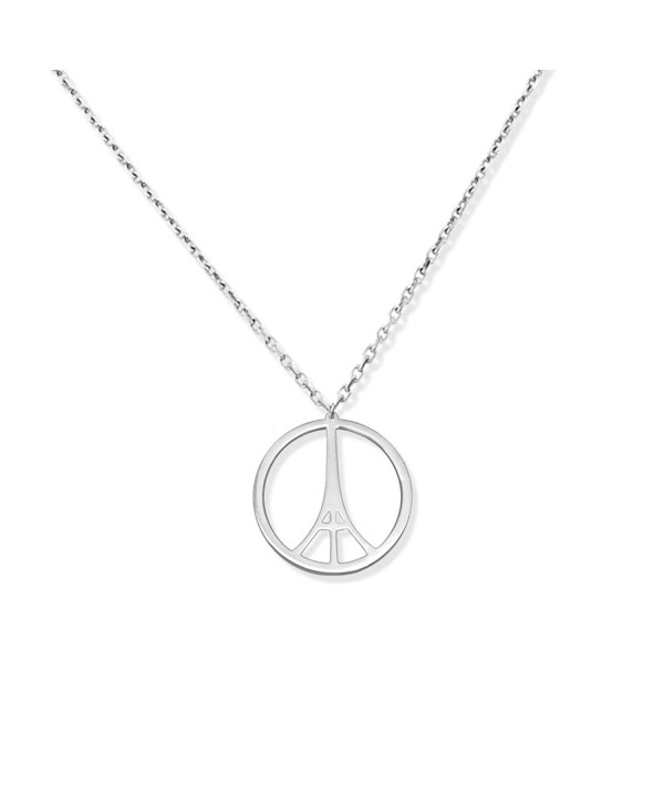 Eiffel Tower Necklace- Peace Necklace- Eiffel Pendant- 925 Sterling Silver - CG129DYW3RX
