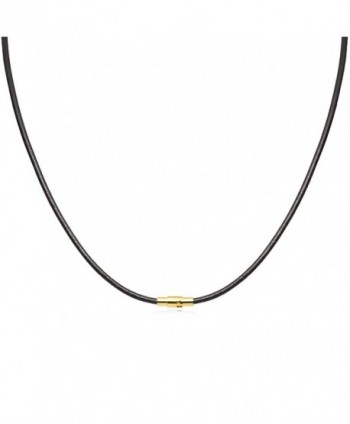 Black Leather Necklace Magnetic Clasp