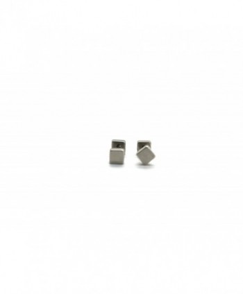 Chelsea Jewelry Basic Collections Square shaped Stud screw-back Earrings - Stainless Steel - CI12EEUJ91J