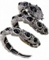 YACQ Jewelry Women's Crystal Stretch Snake Bracelet - Black - CD12L50Z1GX