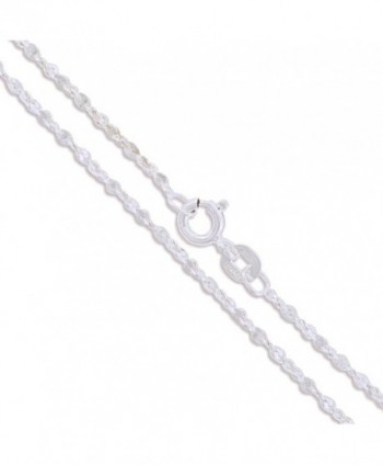 Sterling Silver Serpentine Twist Rope Chain 1.5mm Solid 925 Italy Necklace - CI11EYZPU0T