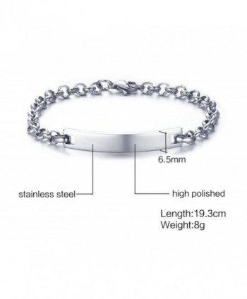 Free Engraving Personalized Jewelry Stainless Bracelets
