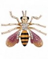 EVER FAITH Austrian Crystal Enamel Honeybee Insect Animal Brooch Pin Clear Gold-Tone - CJ187WOY2EM