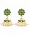 Khushi Purchase Women's Gold Finish Green Kempu Stones Jhumki (Small) Green - C611MJAMLOD