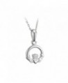 Claddagh Necklace Sterling Silver Made in Ireland - CN114U1ETLX