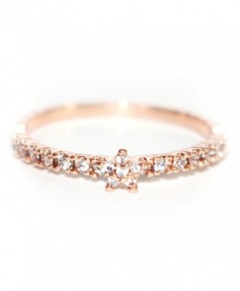 Dainty Delicate Flower Pave Band - rose-gold-plated-base - CO12MCN2T2V