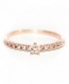 Dainty Delicate Flower Pave Band - rose-gold-plated-base - CO12MCN2T2V