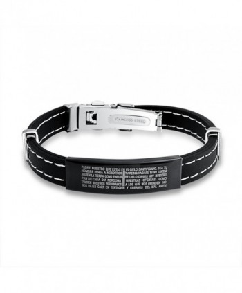 Stainless Steel Rubber Prayer Bracelet in Women's Link Bracelets