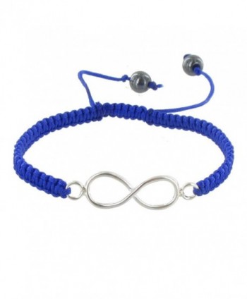 Les Poulettes Jewels - Sterling Silver Bracelet Infinity Braid Link - Classics - Blue Navy - CP11FEURF1Z