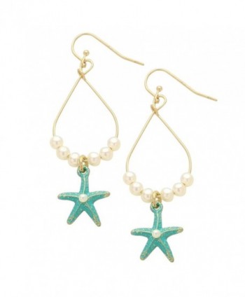 Rosemarie Collections Women's Beach Theme Starfish Dangle Earrings - Turquoise - CV12FMRN4BT