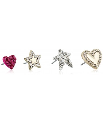 Betsey Johnson Womens Hearts and Stars Earrings Set - MULTI - C41836HLM0W