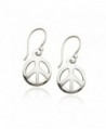 925 Sterling Silver Peace-sign Dangle Earrings - CR124UJD7JJ