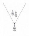 Mariell Elegant Pear-Shaped Cubic Zirconia Wedding Necklace & Earrings Set for Brides & Bridesmaids - C5122YOND4B